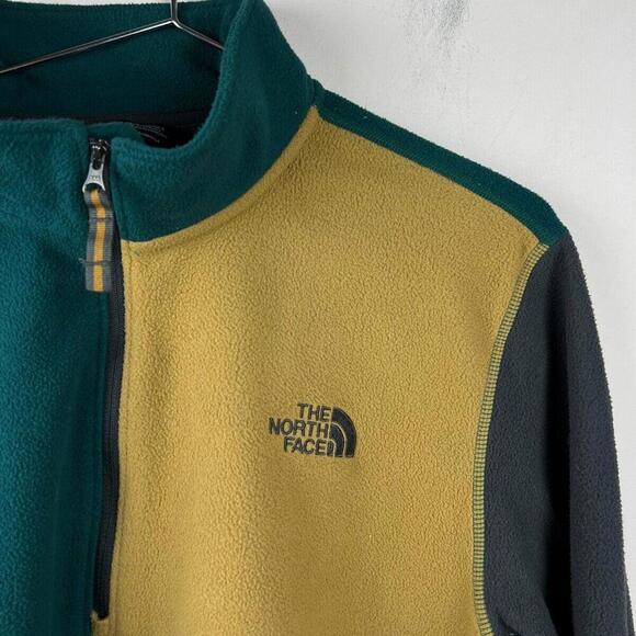The North Face 1/4 zip Pullover Sweater Mens L Green Tag Gray  Fleece Jacket - Picture 6 of 6
